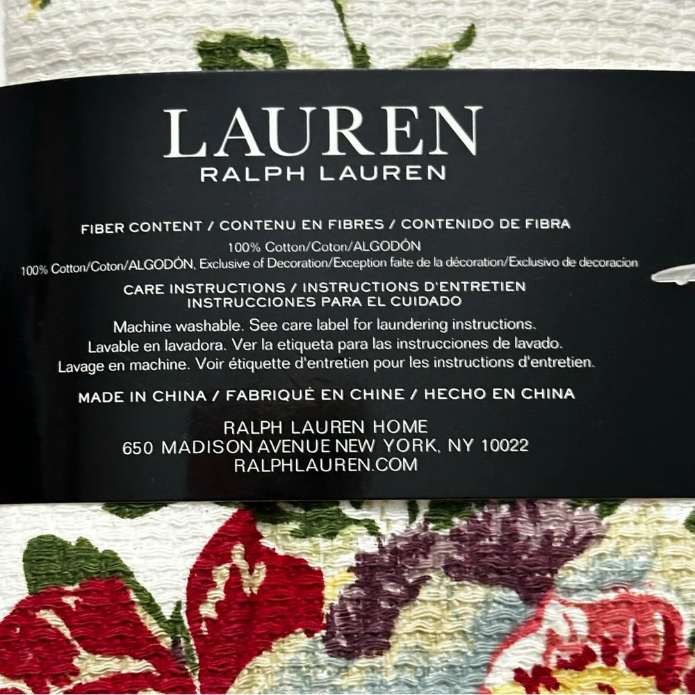 NEW- Lauren Ralph Lauren Floral Terrycloth Kitchen Towel Set of 3
